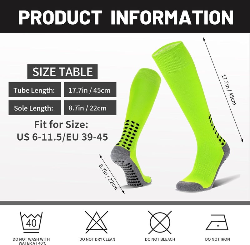 Regilt 3 Pairs Grip Soccer Socks Men Cushioned Non Slip Football Basketball Sports Socks Knee High Long Socks - Image 2